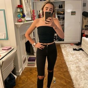 Black green and purple tube top